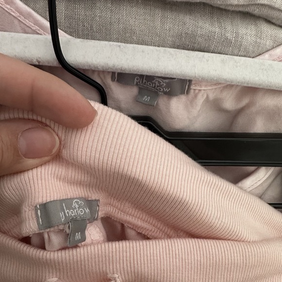 PJ Harlow 2Pc Jolie Pajama Pants & Jackie Top Set Medium Baby Pink - Picture 5 of 6